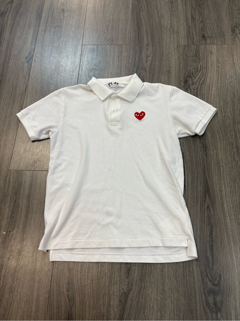 Play Comme des Garçons Red Heart White Polo